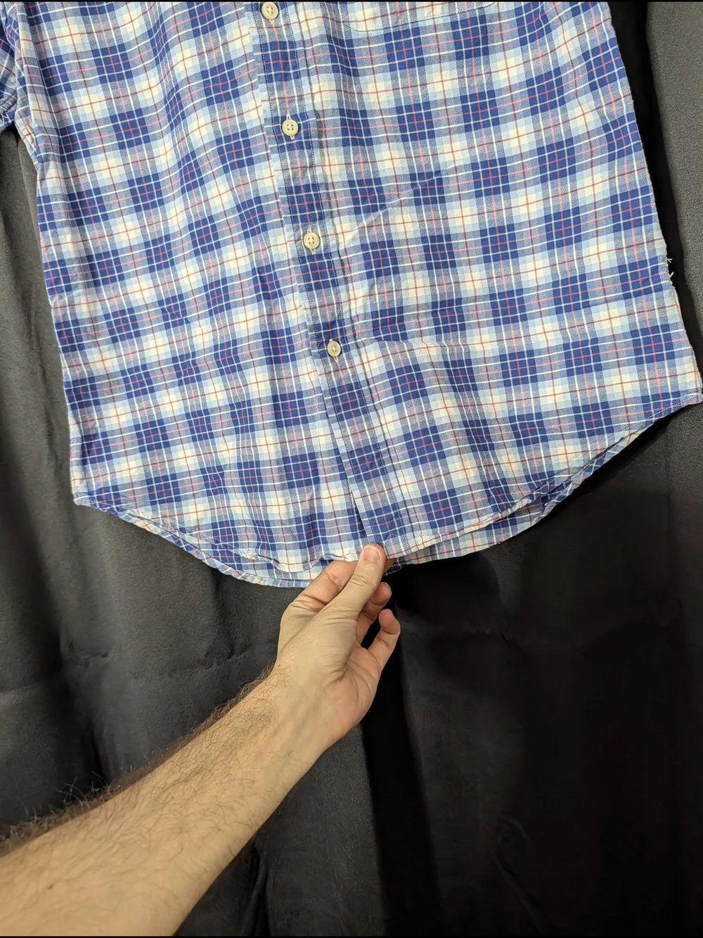 Polo by Ralph Lauren Blue Plaid Short-Sleeve Button-Down Oxford Mens Shirt S